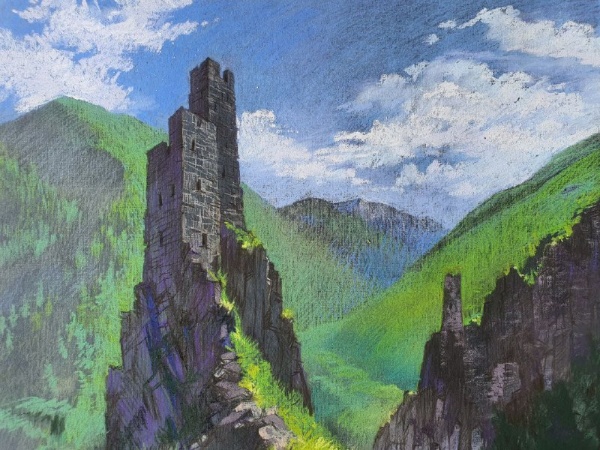 Новая работа Александры Шейнер запечатлела башенный комплекс "Вовнушки" в горной Ингушетии в начале лета.

Скоро на этих уникальных башнях "АСМ Групп" начнет реставрационный работы, а пока их еще можно увидеть без строительных лесов.