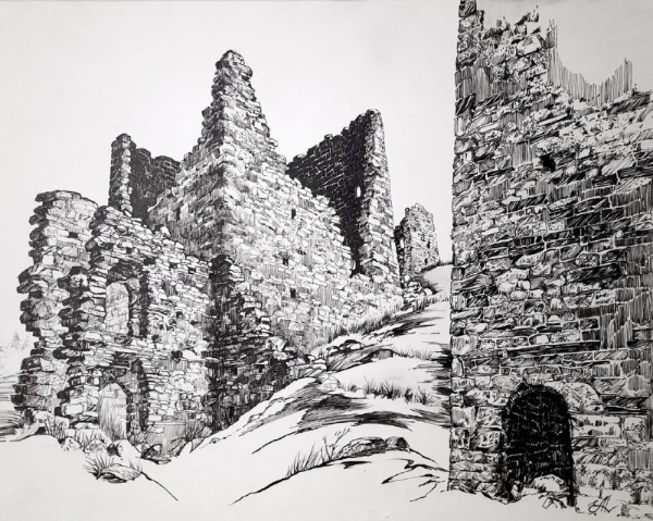 Продолжается лето и стоит отличная погода, и потому архитекторы "АСМ Групп" продолжают рисовать башенные комплексы горной Ингушетии.

Новый рисунок Елены Наливайко запечатлел жилые башни средневекового комплекса "Тумги" до реставрации.