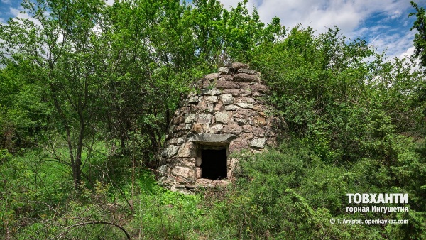 Башенная усадьба «Товханти» расположена напротив комплекса Меллери, на западном склоне горы. Она  состоит из 1 двухэтажной жилой башни "Зовр-г1ала", с восточной стороны  к которой пристроен дворик и одного ядрообразного мавзолея.

Высота башни около 5 метров, крыша отсутствует, ширина южной стены - 6 м., восточной - 8.5 м. Вход в башню расположен с восточной стороны и имеет сводчатые двери на оба этажа. Своды из цельных камней относительно хорошей сохранности.

Южная стена на втором этаже имеет 1 большое окно и 2 маленькие бойницы. Восточная стена имеет 2 арочные двери, 1 окно, 2 бойницы, одна из которых направлена на вход первого этажа.

У башни хорошо сохранились конструктивные детали:  оконные проёмы, ниши, бойницы, которые имеются на всех стенах объекта.
      
Особое значение для истории республики, на наш взгляд, представляет ядрообразный мавзолей, возведенный в конце 18 века и расположенный в 15 метрах южнее башни, он сохранился на всю высоту ( около 3 метров).  

Хочется привести одно интересное предание, которое записывается впервые со слов местных жителей.  Оно гласит, что усадьба появилась позже башни Меллер, также известно, что житель  башни покинул это место.
        
Далее, в этом предании повествуется о том, что владелец этой усадьбы, по окончании строительства  башни и мавзолея, собрал людей близлежащих сёл и продемонстрировал работу мастера. А посмотреть было на что: башня была очень красивой, со множеством бойниц, окон, ниш, а также сводчатых дверных проемов и других конструктивных элементов.

Также житель башни похвастался тем, что на своих землях он собирает по два урожая за год. Среди приглашенных был один незрячий старец из с.Меллер, которому не понравились успехи соседа и с целью выжить его с этих мест, он ему посоветовал обработать земли топленным маслом, для того, чтобы они приносили ему по три урожая за год.

Владелец усадьбы будучи очень  трудолюбивым и простодушным человеком, внял его совету и обработал свои земли маслом. В итоге, земля перестала приносить урожай и лишившись её, житель башни  был вынужден покинуть эти места, так как, раньше единственным источником пропитания была только земля.  И с тех пор, туда никто не заселялся.

Находится в границах территории Джейрахско-Ассинского музея-заповедника.