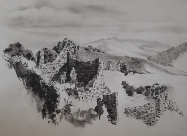 Последние возможности увидеть башенный комплекс "Эбан" в горной Ингушетии до реставрации, проводимой сегодня компанией "МК "Рест Строй" по проекту "АСМ Групп".

Новая зарисовка архитектора Елены Наливайко, запечатлевшая разрушенные жилые башни "Эбан".

Партнеры проекта - Благотворительные фонды "САФМАР" и "Возрождение".