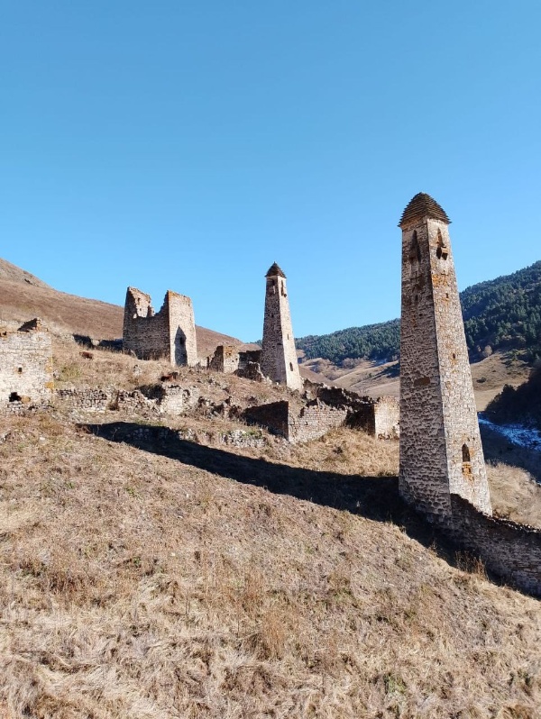 И.о. директора Джейрахско-Ассинского музея-заповедника Сампиев А.А. совершил инспекционную поездку к башенному комплексу «Хяни».

Башенный комплекс Хяни (Хаьни, Хани, Хени-инг.) – находится на горном склоне в центре Салгинского ущелья, у речки Чулхи. Строения относятся к XVI веку. Он включают в себя три боевые, три полубоевые и 11 жилых башен, соединенные между собой длинными каменными заградительными стенами. 

Боевые башни Хяни, шестиэтажные, достигающие высоту до 30 метров, со ступенчато-пирамидальным покрытием, являются яркими образцами периода развития и наивысшего расцвета строительного дела в Ингушетии и соседних регионах, они существенно выделяются на фоне аналогичных сооружений, прежде всего новизной форм, внешней красотой и изяществом конструктивных деталей.

Жилые башни, в плане прямоугольные или реже трапециевидные, располагали двумя или более этажами плоской крышей, с высоким парапетом.

Признанным и знаменитым мастером-строителем Средневековья был Хинг Ханиев из Хяни, также имелись прославленные ремесленники по изготовлению луков, стрел, арбалетов, пращей (например, Алпи Ханиев).

В 2011-2012 годах комплекс Хяни в пределах возможного был отреставрирован, к нему проложена гравийная дорога, и сейчас он является одним из достопримечательностей горной Ингушетии.