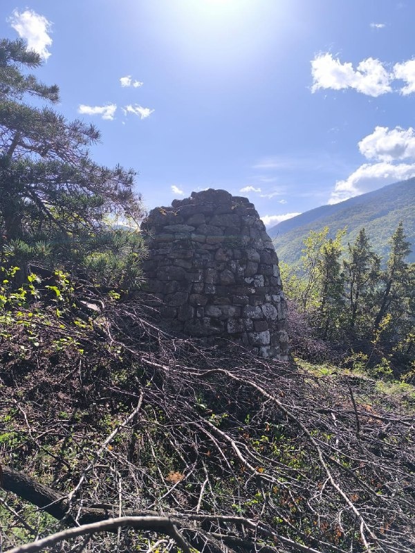 Ядрообразный мавзолей «Товханти», одноименной башенной усадьбы, расположенной напротив комплекса «Меллери», на западном склоне горы.  

Усадьба состоит из 1 двухэтажной жилой башни "Зовр-г1ала", с восточной стороны к которой пристроен дворик и одного ядрообразного мавзолея, возведенного в конце 18 века и расположенного в 15 метрах южнее башни. В южной части мавзолея, в 20 см от земли расположено окно (45х55 см).  

Состояние объекта удовлетворительное, наблюдается частичное разрушение верхушки крыши, во внутренней части имеются следы обвала потолка. Сохранился на всю высоту. 

Мавзолей – это тип погребальных сооружений, монументальная мемориальная наземная постройка.

В наши дни мавзолеем называют монументальное сооружение с отсеком для хранения останков умершего и одним или несколькими залами, использующимися часто как поминальные. 

Мавзолеи строились не до, а после смерти человека и воздвигались, как правило, в честь крупных правителей, знатных или выдающихся, в какой-либо области, людей. 

Разный профессиональный уровень мастерства зодчих свидетельствует о разных периодах строительства мавзолеев. Важно отметить, что в отличии от других сооружений погребального характера на Северном Кавказе, Ингушские мавзолеи и склепы строились без применения раствора, а двускатные и четырехскатные кровли возводились в технике ложного свода.
